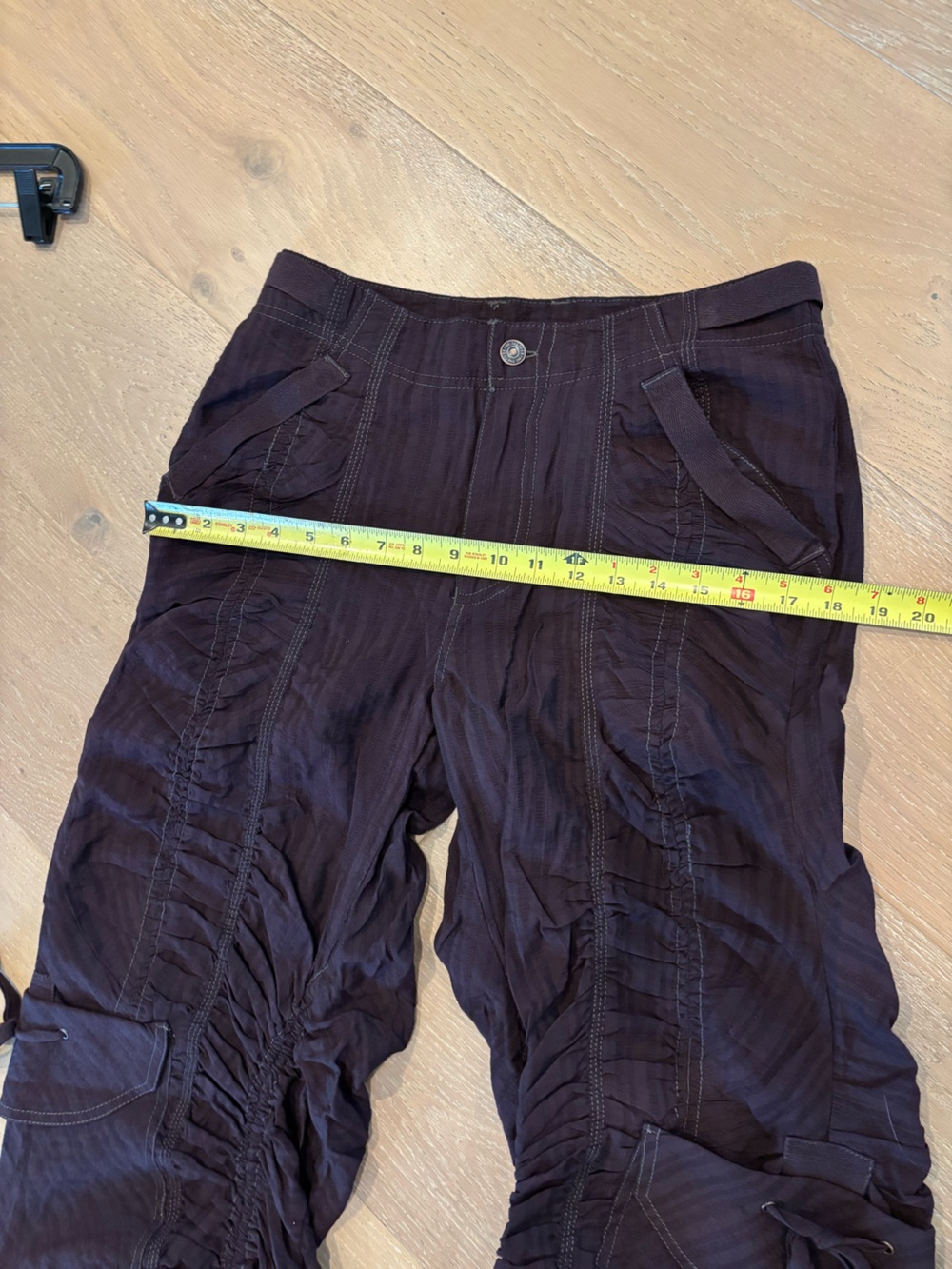 Free People Scorpio Shirred Cargo Pants XS NWT Black Coffee Brown We The Free - Picture 13 of 13